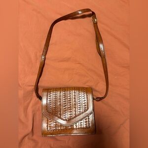 Brown Leather Crossbody Envelope Bag